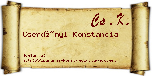Cserényi Konstancia névjegykártya